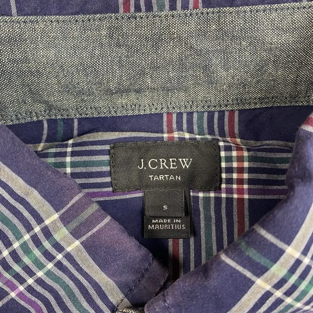 J. Crew‎ Men's Shirt Size Small Tartan Plaid Long Sleeve Button Front Collared